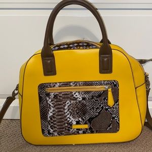 Vera Bradley, mustard yellow, with snake skin accent purse